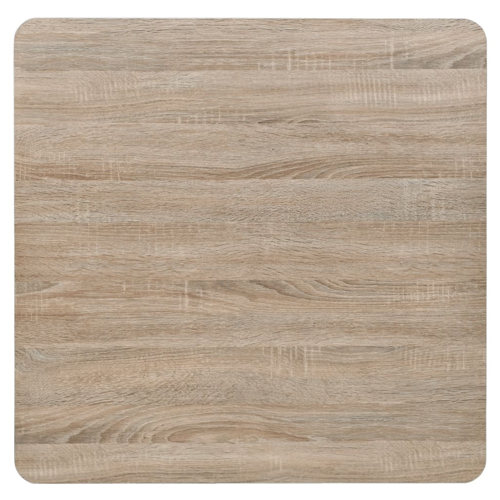 Mesa Bar Bistró Mdf Y Acero Cuadrada Color Roble 80x80x75 Cm_2