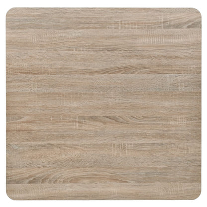 Mesa Bar Bistró Mdf Y Acero Cuadrada Color Roble 80x80x75 Cm_2