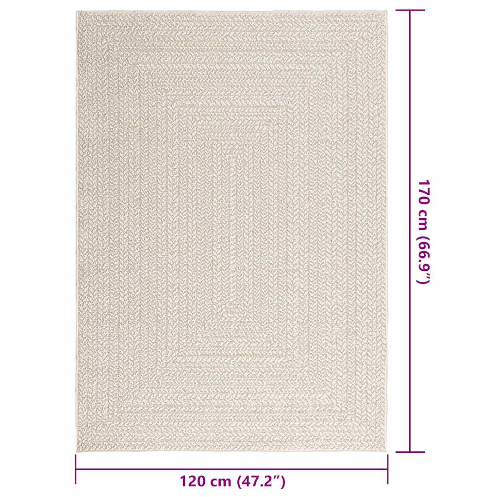 Vidaxl Alfombra Zizur Apariencia Yute Interior Exterior Crema_2