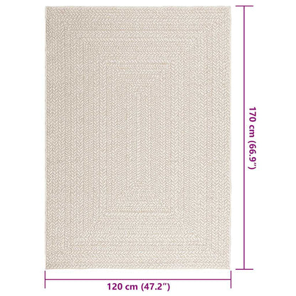 Vidaxl Alfombra Zizur Apariencia Yute Interior Exterior Crema_2