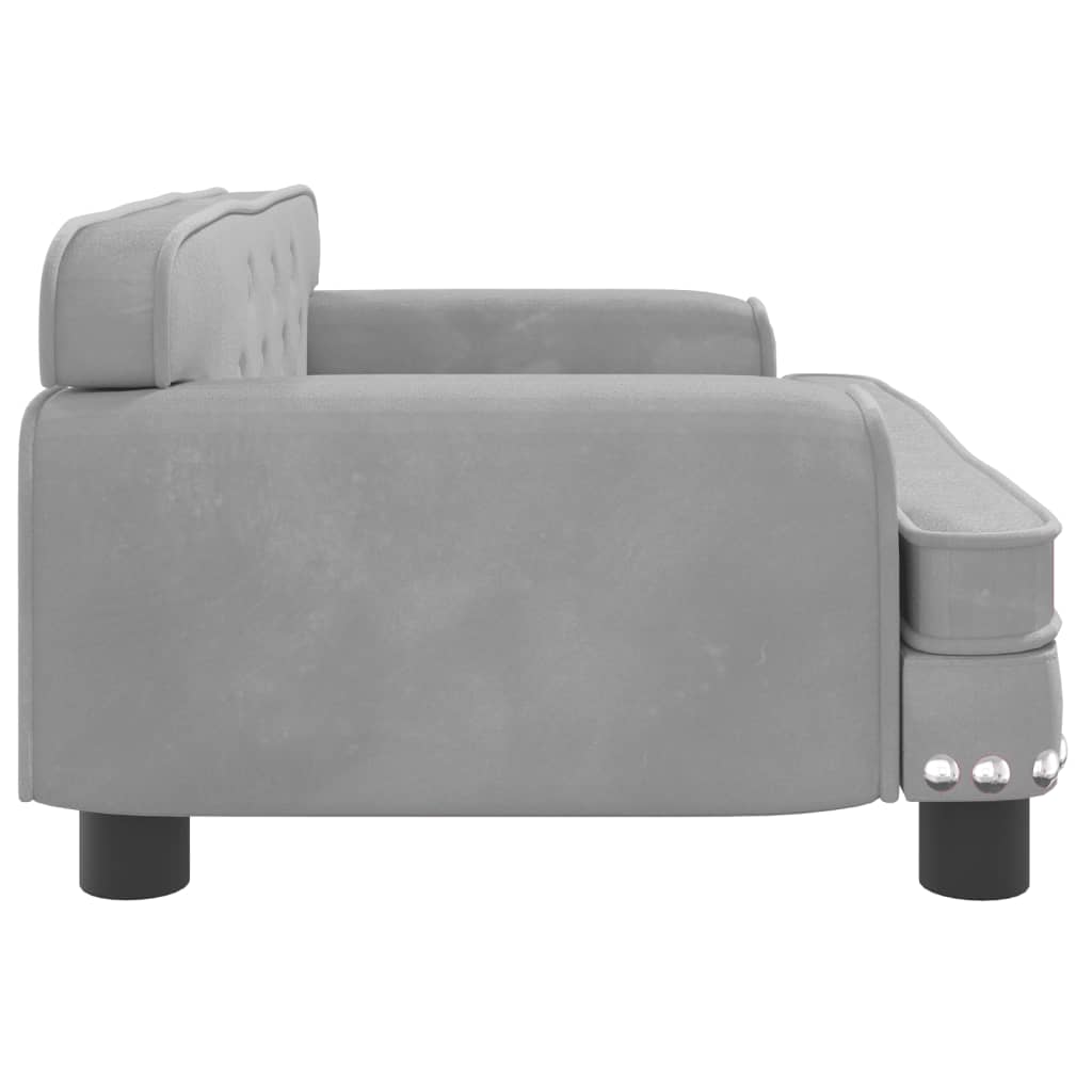 Cama Para Perros De Terciopelo Gris Claro 70x45x30 Cm / Vetonek_1