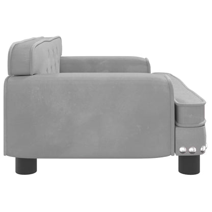 Cama Para Perros De Terciopelo Gris Claro 70x45x30 Cm / Vetonek_1
