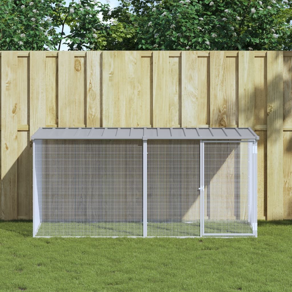 Vidaxl Jaula Para Gallinas Con Techo De Acero Galvanizado, Gris Claro, 203 X 98 X 90 Cm_1