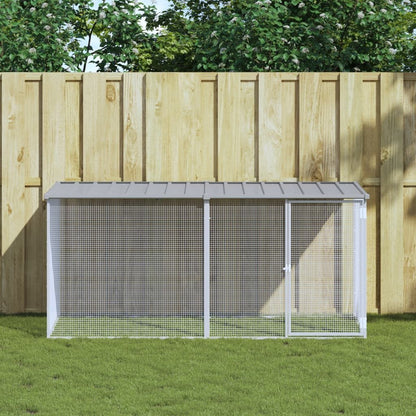 Vidaxl Jaula Para Gallinas Con Techo De Acero Galvanizado, Gris Claro, 203 X 98 X 90 Cm_1