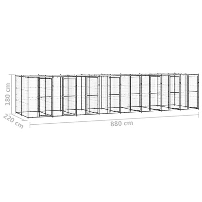 Perrera De Exterior De Acero Con Techo 19,36 M²_5