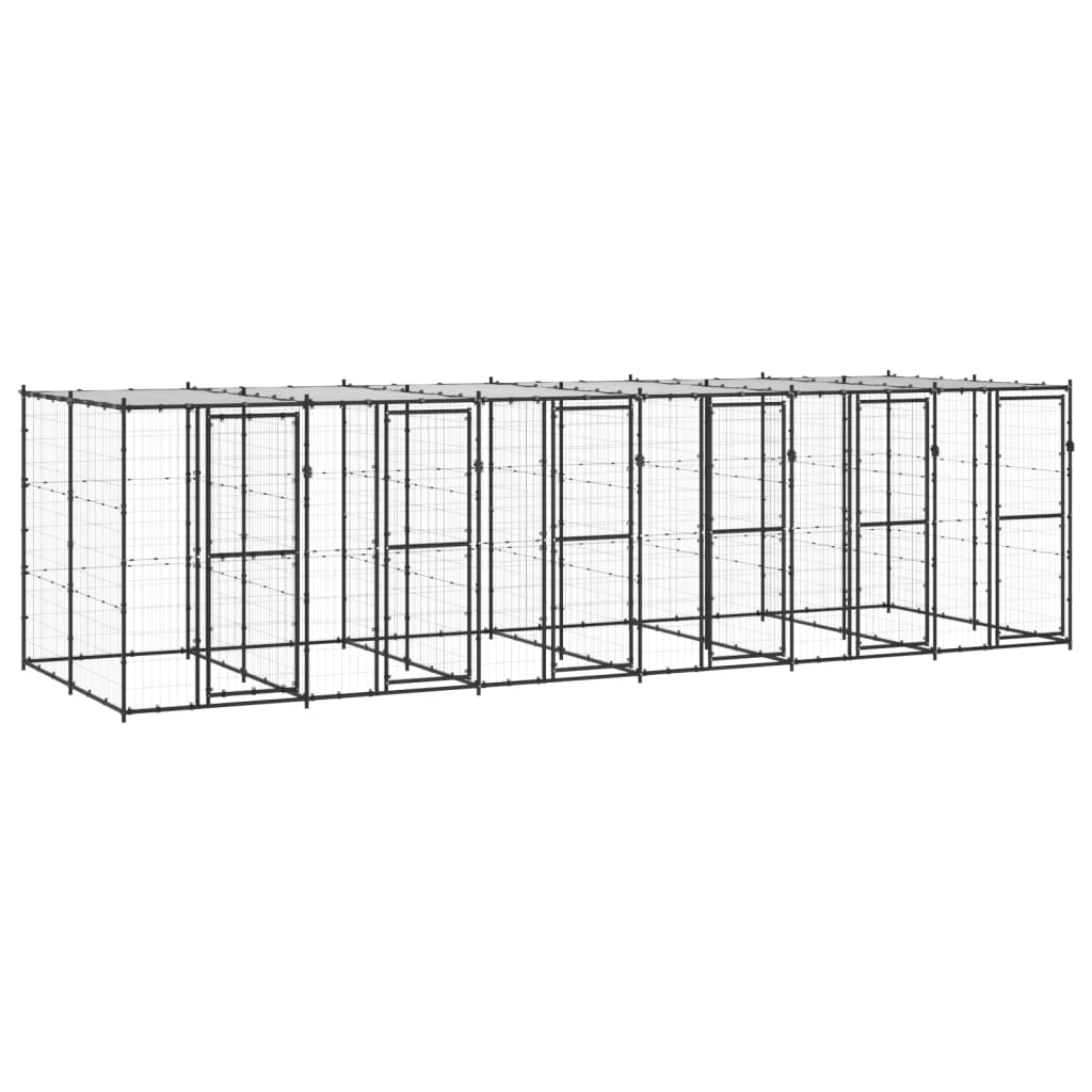 Perrera De Exterior De Acero Con Techo 14,52 M²_1
