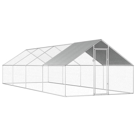 Vidaxl Jaula Gallinero De Exterior De Acero Galvanizado 2,75x8x1,92 M_0