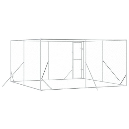 Perrera De Exterior Acero Galvanizado Plateado 4x4x2 M_5