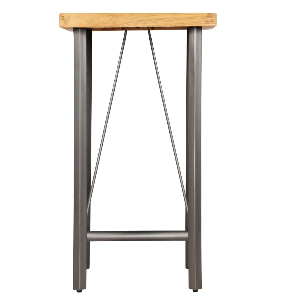Mesa Alta De Bar Teca Maciza Reciclada 60x60x107 Cm_1