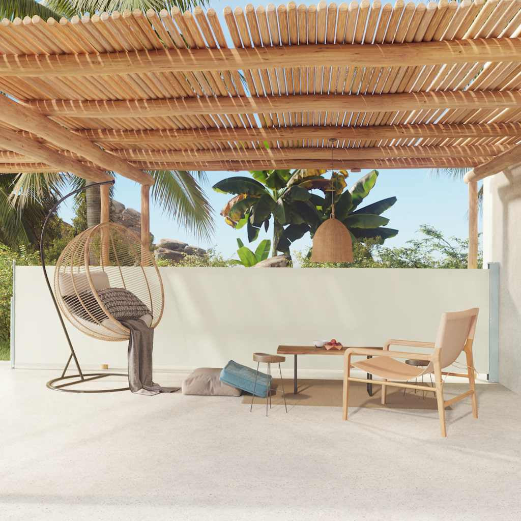 Vidaxl Toldo Lateral Retráctil Para Patio Crema 117x600 Cm_1