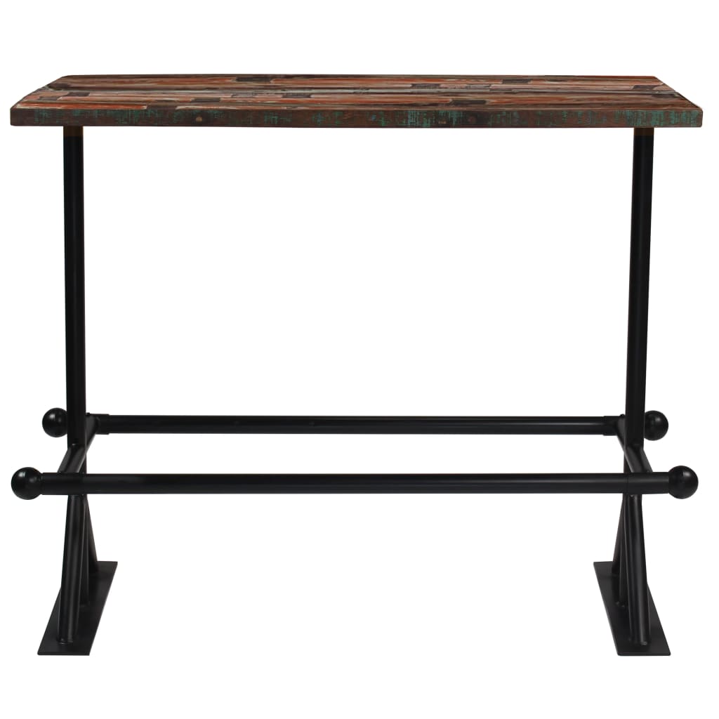 Mesa De Bar De Madera Maciza Reciclada Multicolor 150x70x107 Cm_0