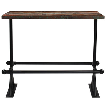 Mesa De Bar De Madera Maciza Reciclada Multicolor 150x70x107 Cm_0