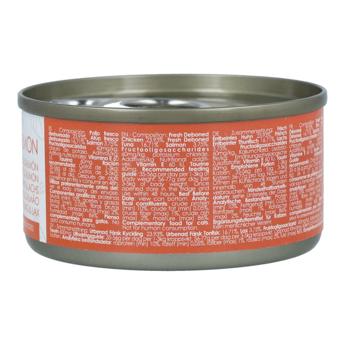 Kit Cat Lata Toppers - Pollo & Salmón 80 g Comida húmeda para gatos en gelatina