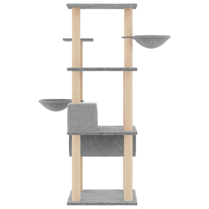 Vidaxl Rascador Para Gatos Con Postes De Sisal Gris Claro 141 Cm_3