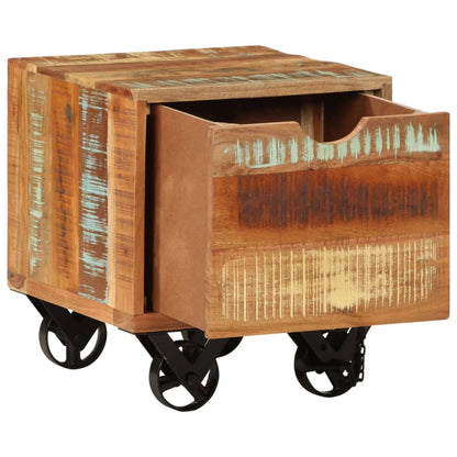 Mesa Auxiliar De Madera Maciza Reciclada 40x40x45 Cm_2