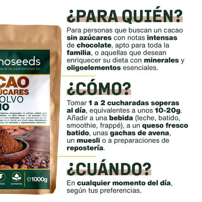 Cacao Sin Azúcares En Polvo Bio 1kg_1