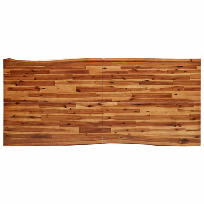 Mesa De Comedor Con Borde Vivo Madera Maciza Acacia 200x90x75cm_4