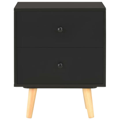 Mesitas De Noche 2 Unidades Madera Maciza Pino Negro 40x30x50cm_2