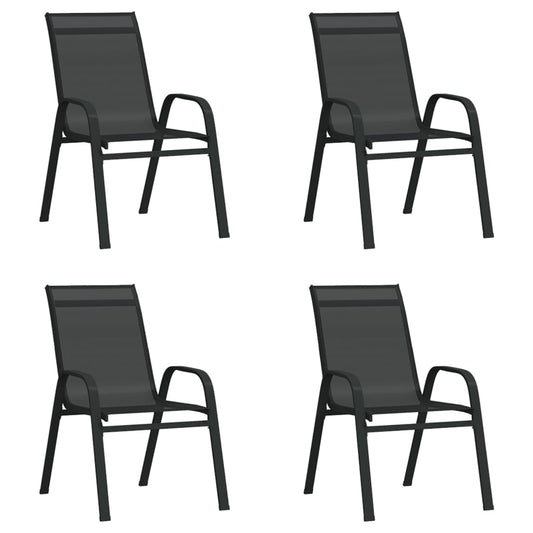 Juego De Comedor Para Jardín 5 Piezas Negro / Vetonek_0