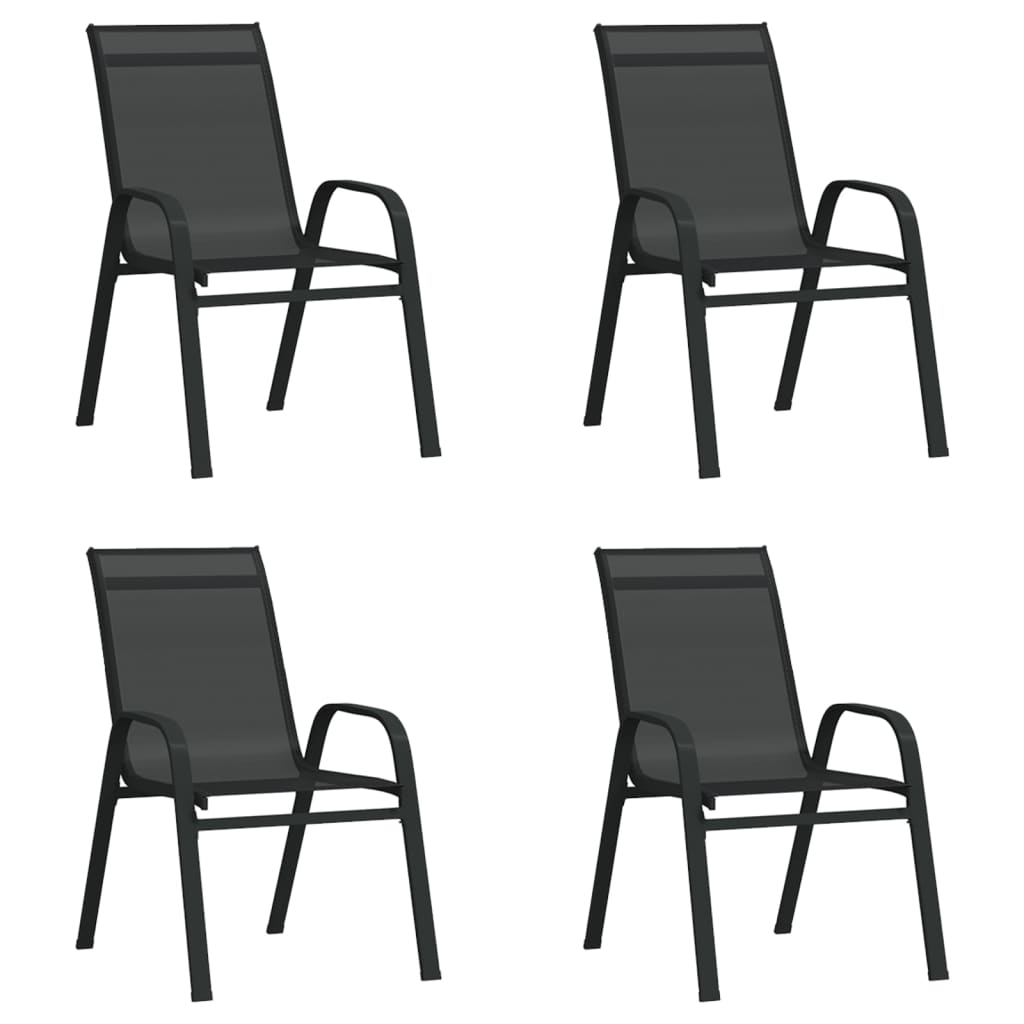Juego De Comedor Para Jardín 5 Piezas Negro / Vetonek_1