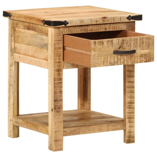 Mesita De Noche Madera Maciza De Mango 40x40x50 Cm_0