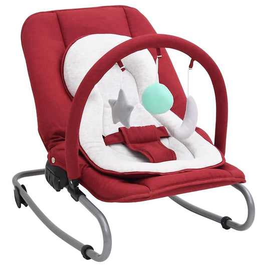 Vidaxl Hamaca Mecedora Para Bebés De Acero Rojo_0