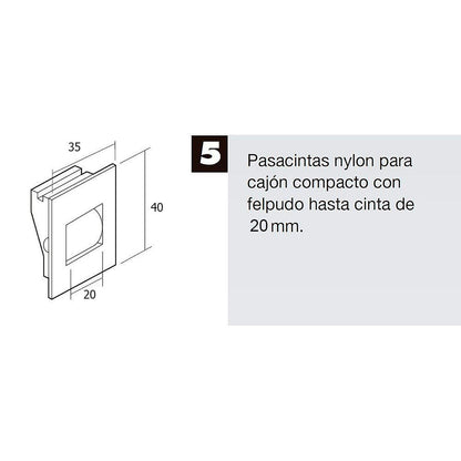 Pasacintas Persiana Compacto Rodillo Metal Cinta Hasta 20 Mm._3