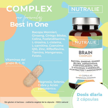 Pack 2x Nutralie Brain Complex Nootrópico con Agilidad Mental 60 Cápsulas