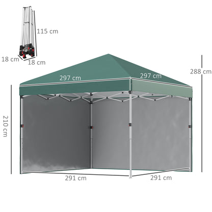 Outsunny Carpa Plegable 3x3 M Con Altura Ajustable Y Bolsa De Transporte Verde_2