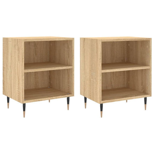 Mesitas Noche 2 Uds Madera Ingeniería Roble Sonoma 40x30x50 Cm_0