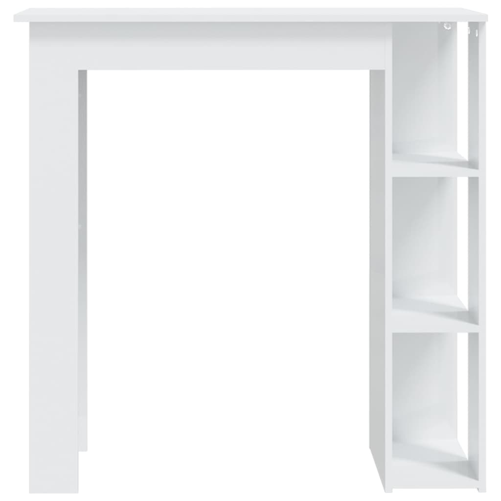 Mesa Bar Con Estante Contrachapada Blanco Brillo 102x50x103,5cm_1