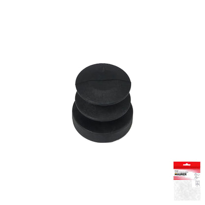 Contera Redonda Interior Negra 16mm. Blister 4 Piezas.