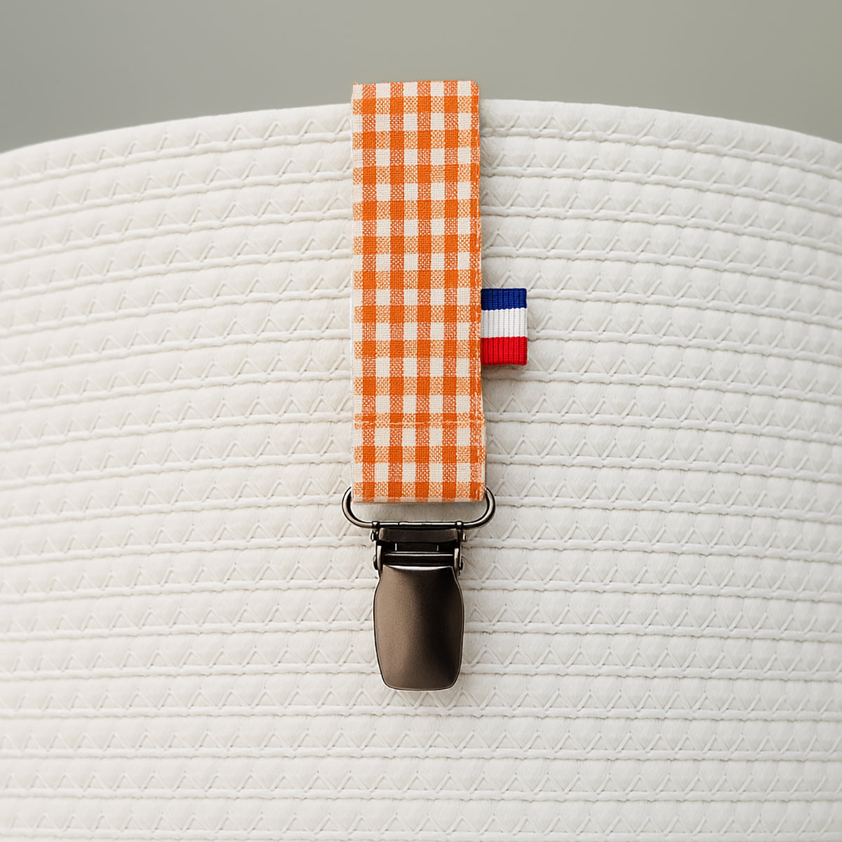 Clip Para Chupete  Vichy De Algodón Orgánico