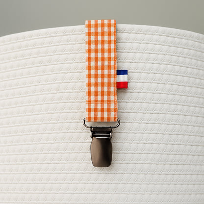 Clip Para Chupete  Vichy De Algodón Orgánico