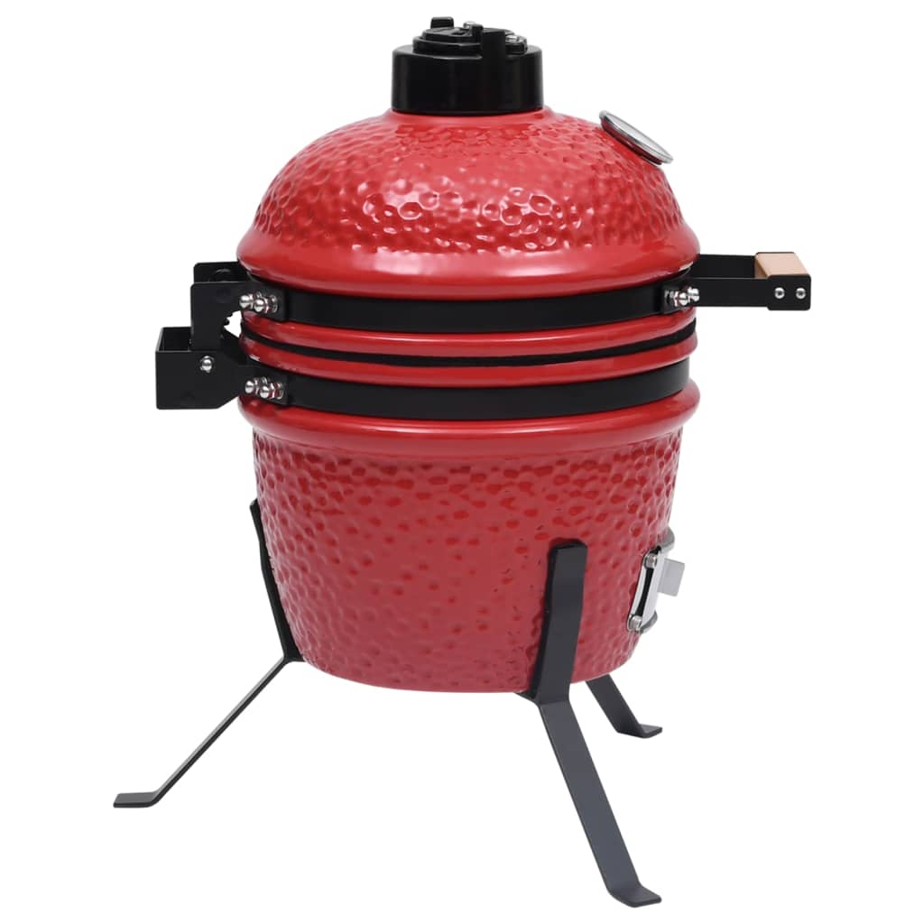 2 En 1 Barbacoa Ahumadora Kamado De Cerámica Rojo 56 Cm / Vetonek_4
