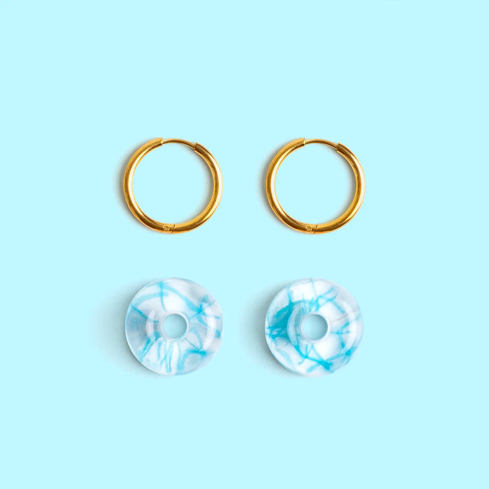 Pendientes Rodas Nature Vibes x Aurarte – Vidrio de Mar Reciclado de Galicia_2