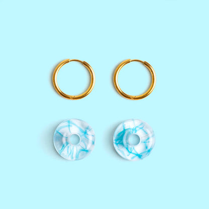 Pendientes Rodas Nature Vibes x Aurarte – Vidrio de Mar Reciclado de Galicia_2