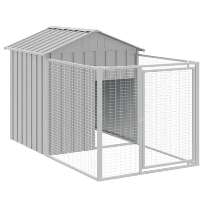 Vidaxl Caseta Perros Corral Acero Galvanizado Gris Claro 117x201x123cm_0