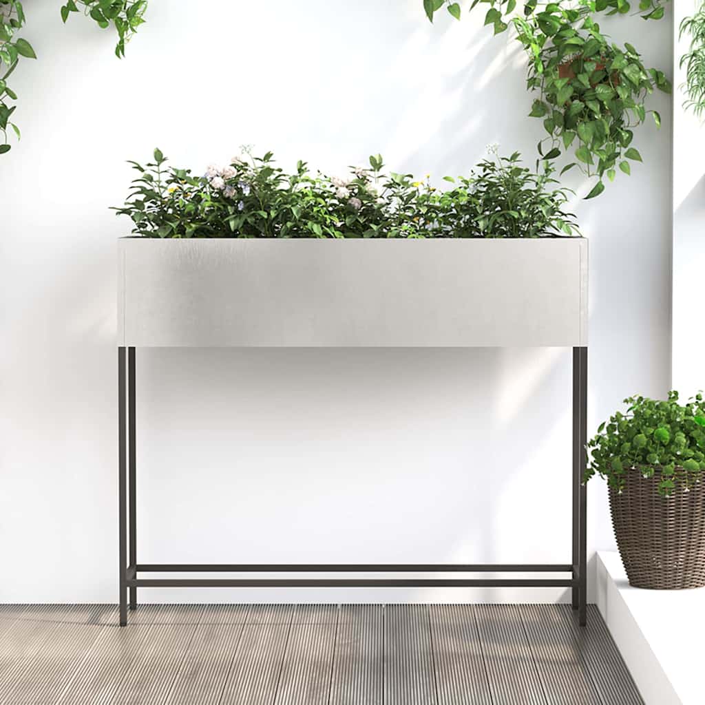 Jardinera Elevada Plateado 100 X 26 X 82 Cm Acero Inoxidable_1
