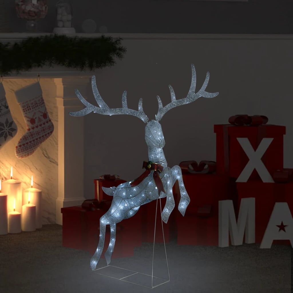 Vidaxl Reno Decorativo De Navidad Blanco 120 Leds Blanco Frío_1