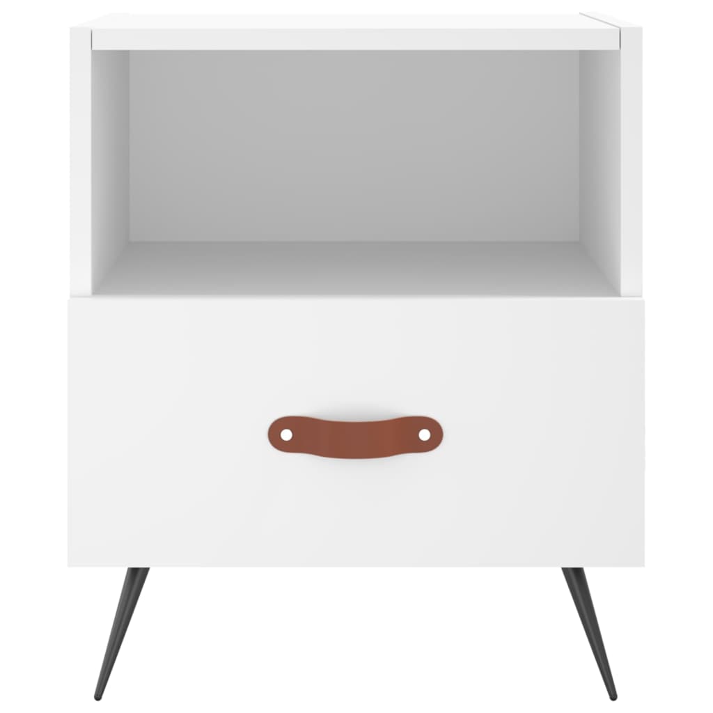 Mesita De Noche Madera De Ingeniería Blanco 40x35x47,5 Cm_2