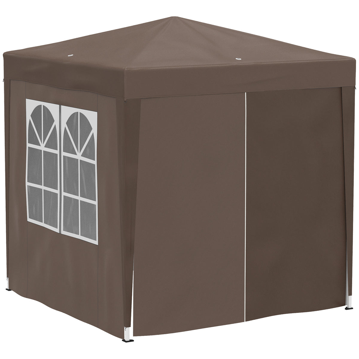 Carpa Plegable Outsunny Acero, Tela Oxford Marrón 200x200x240 Cm_3