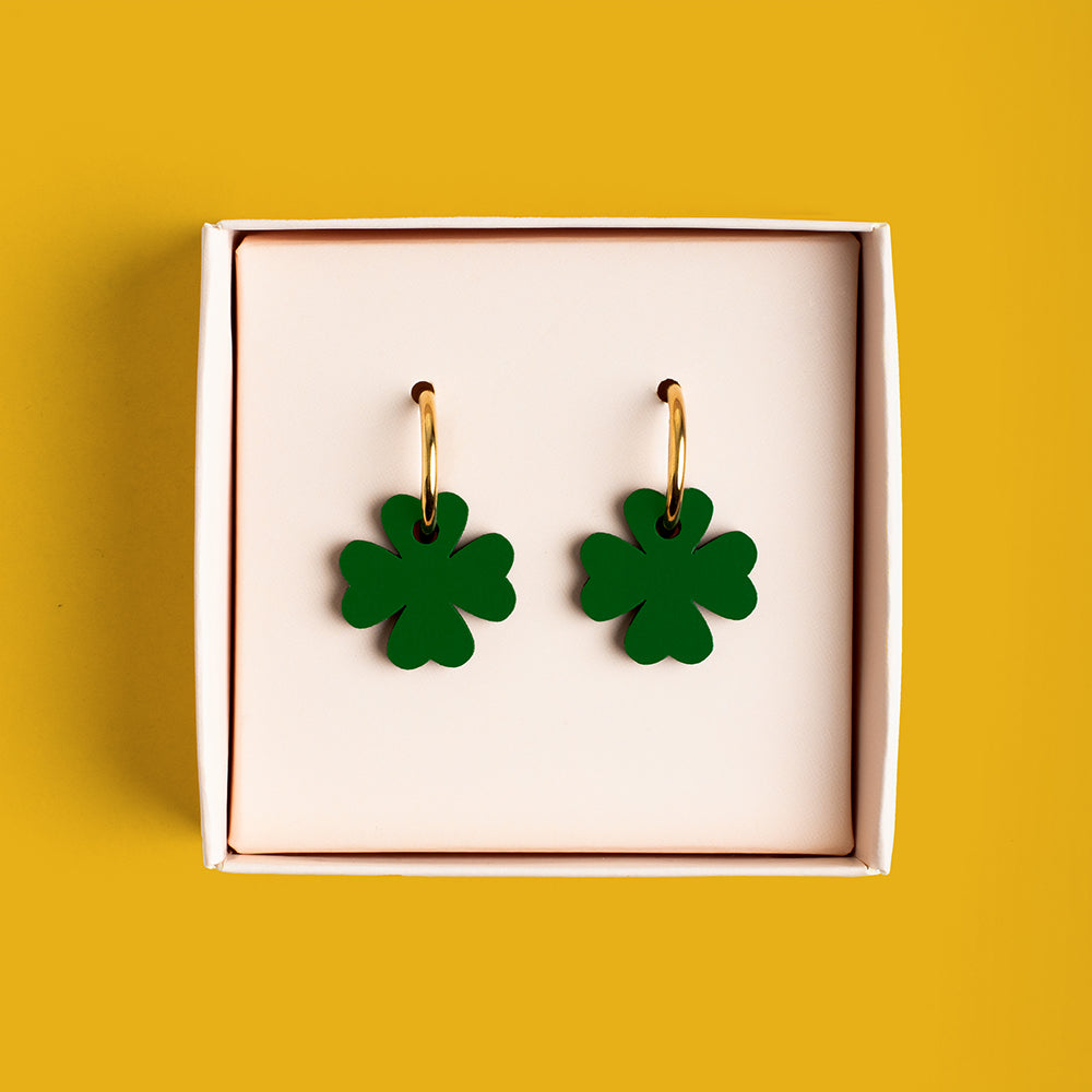 Pendientes Clover De Madera | Joyería Artesanal, Ligera Y Elegante | Diseño Natural Y Original_1