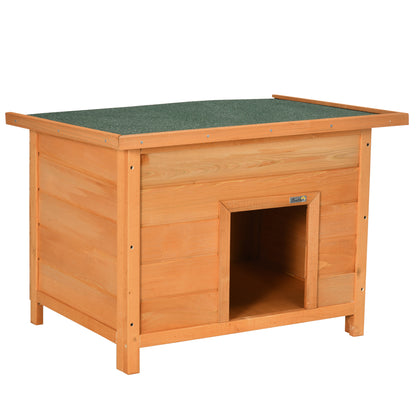 Pawhut Caseta De Madera Para Perro 82x58x58cm Techo Abatible Asfáltico_0