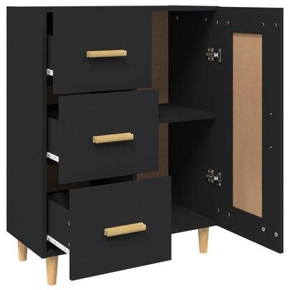 Aparador De Madera Contrachapada Negro 69,5x34x90 Cm / Vetonek_2