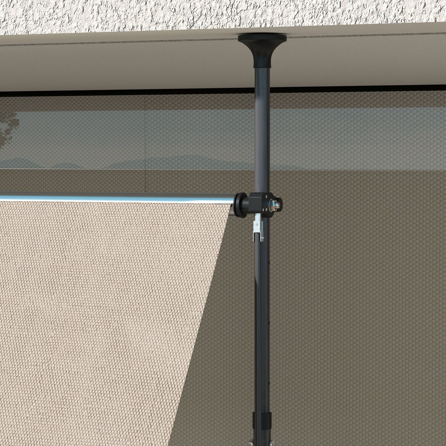 Outsunny Toldo Manual Retráctil 3,5x1,2 M Altura Ajustable 210-300 Cm Arena_4