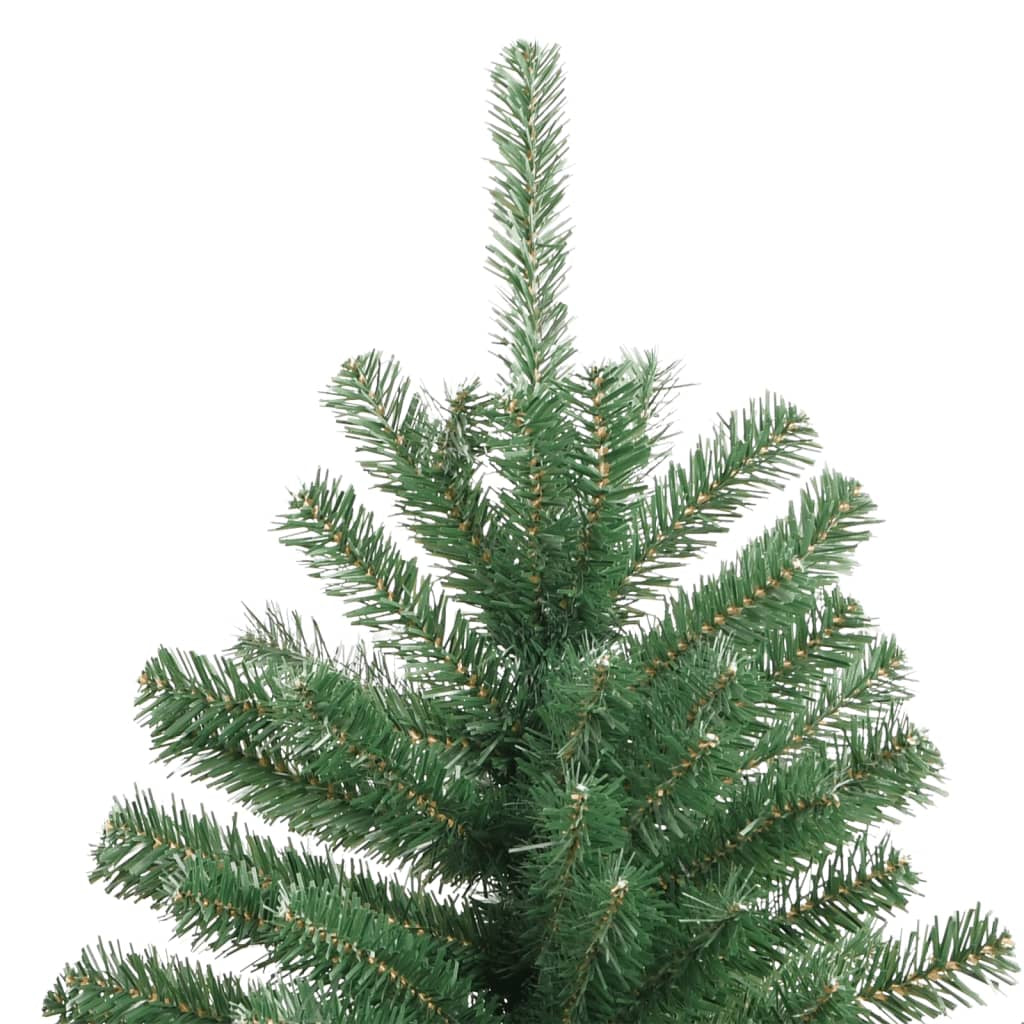 Vidaxl Árbol De Navidad Artificial Con Bisagras Y Soporte Verde 210 Cm_4