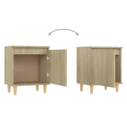 Mesitas De Noche 2 Uds Con Patas Madera Roble Sonoma 40x30x50cm_3