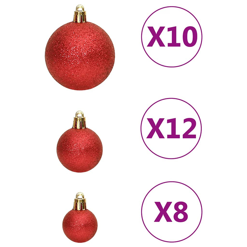 Vidaxl Juego De Bolas De Navidad 111 Pzas Poliestireno Rojo_4