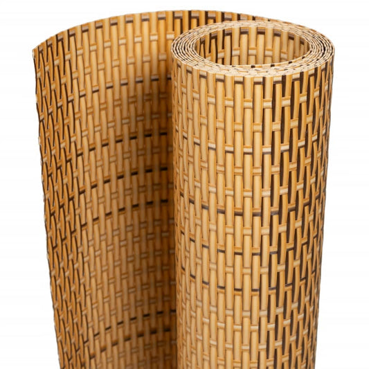 Toldo Para Balcón Ratán Sintético Marrón Claro 1000x100 Cm / Vetonek_0